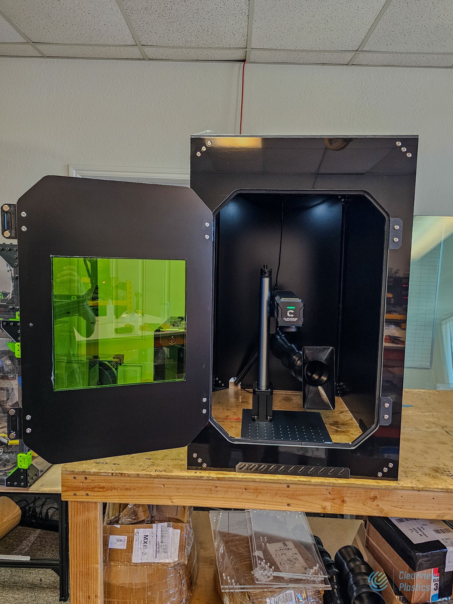 UV/Fiber Galvo Laser Marker Engraver Enclosure with Laser viewing Window (Universal Fit)