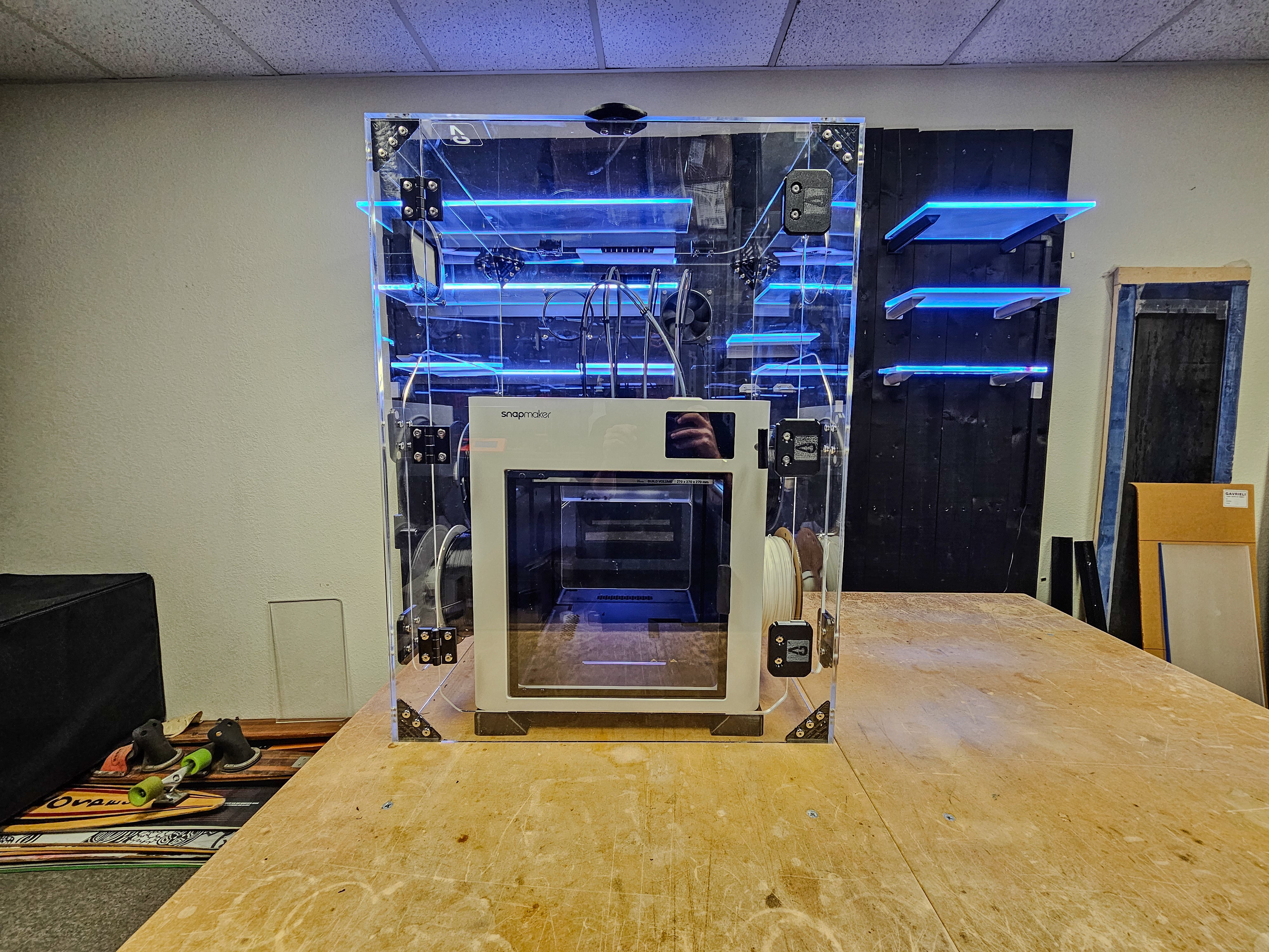 Clearview tall enclosure on a Snapmaker U1, reference photo: same kit as the Creality K3 enclosure