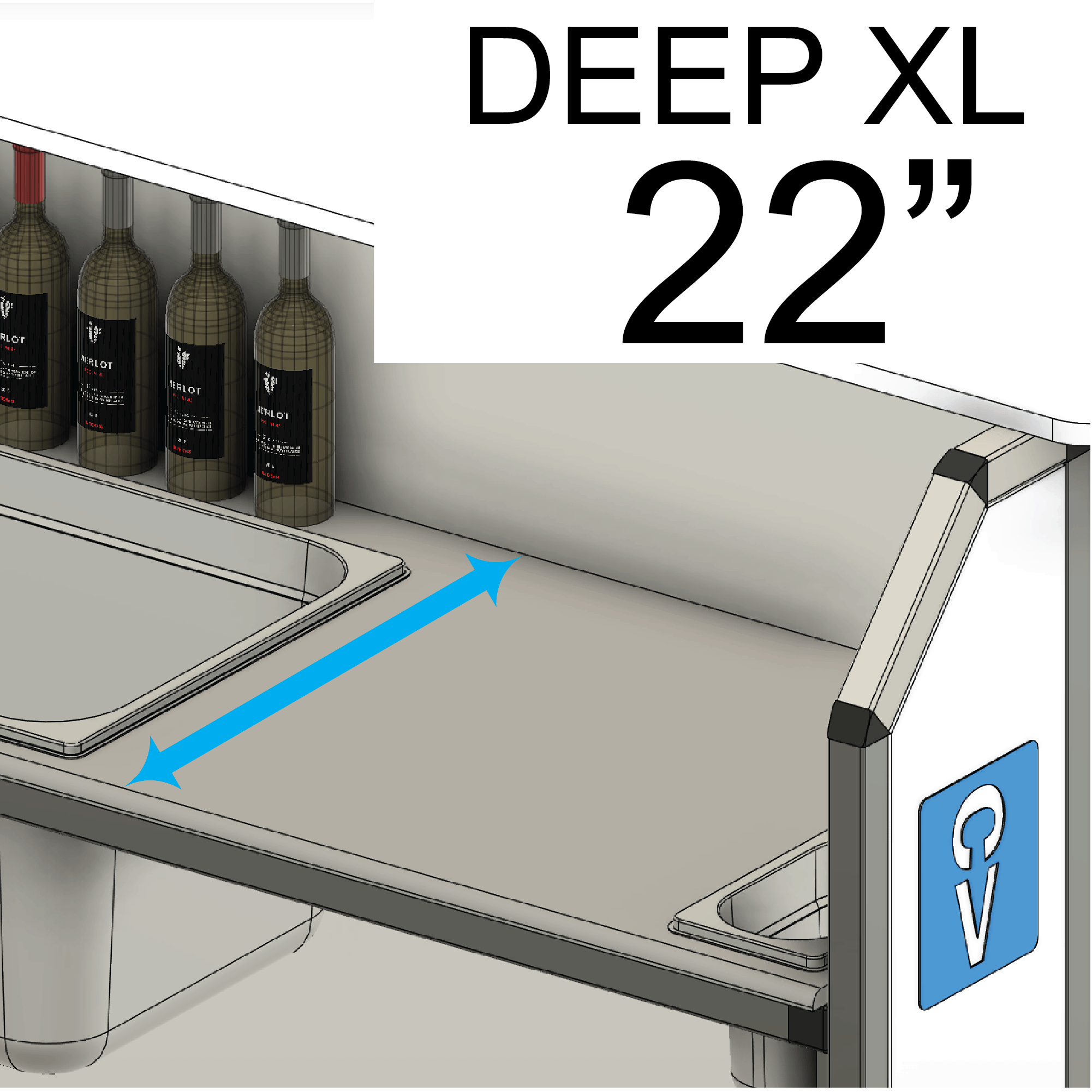 22" Deep Bar top XL