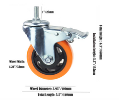 4 inch caster set for Elegoo Orange Storm Giga