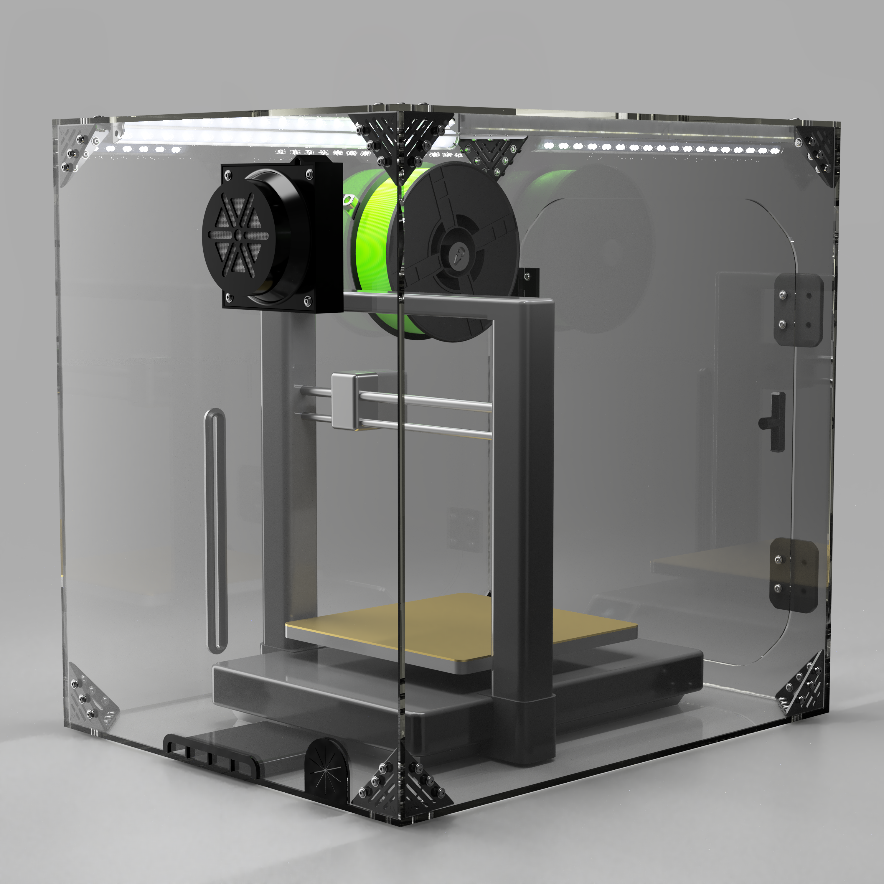 Clearview Ender 3 V3 enclosure render, reference view for the Ender 3 V3 Mega enclosure