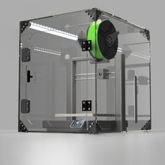 Clearview Ender 3 V3 enclosure render, front door open, reference for the Ender 3 V3 Mega enclosure