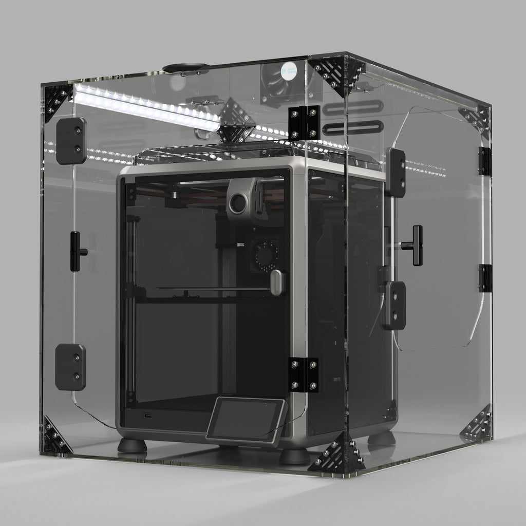 VEVOR 3D Printer Enclosure With Ventilation, Dustproof Waterproof Transparent Acrylic 3D Printer Tent, Constant Temperature Protective Case With LED, Compatible With Bambu Lab, Ender, Neptune, Kobra
