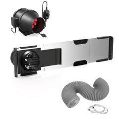 3D printing and laser engraving exhaust kit - 4" inline fan, flexible hose, and window insert