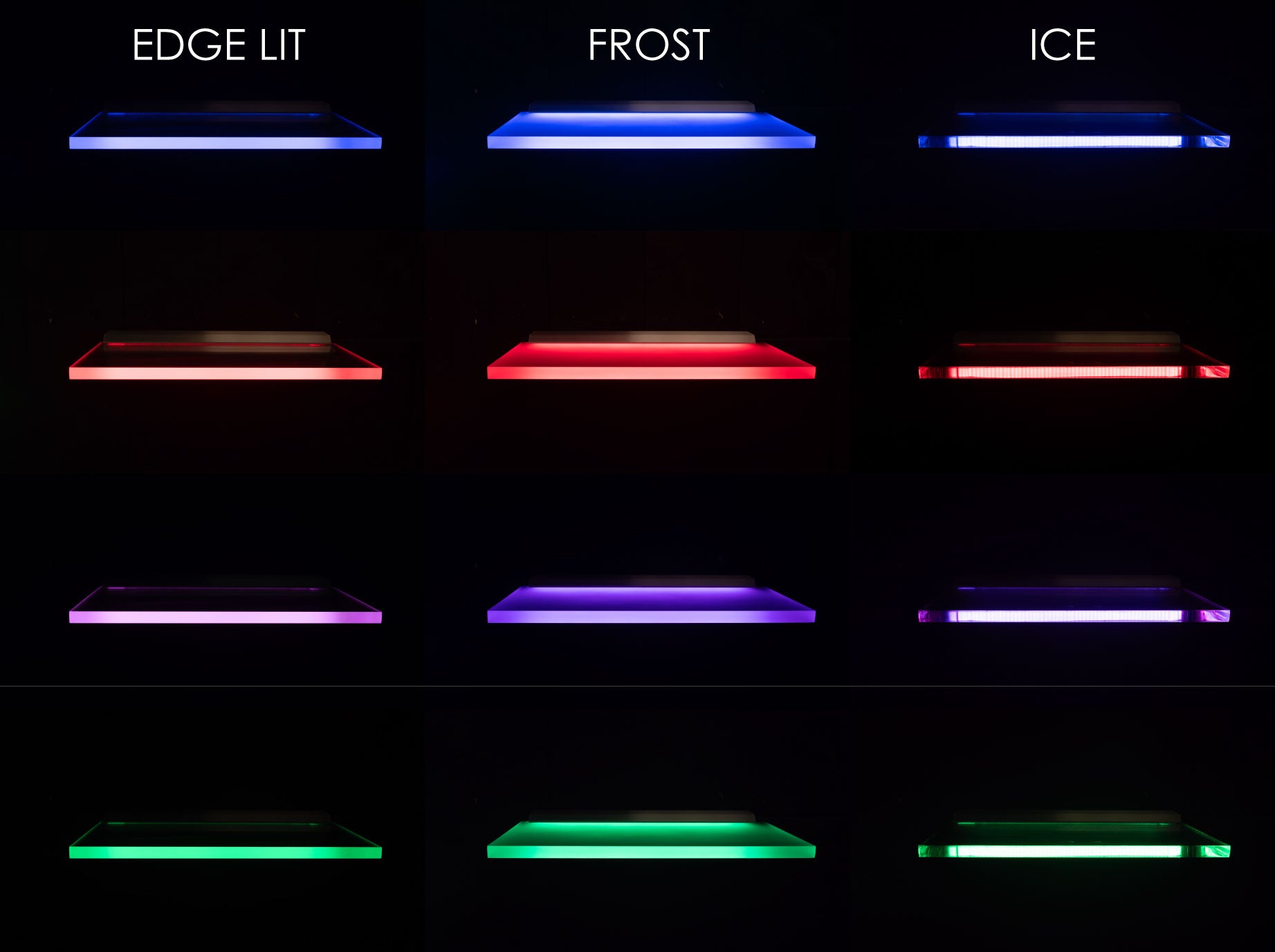 Edge Lit LED Shelves