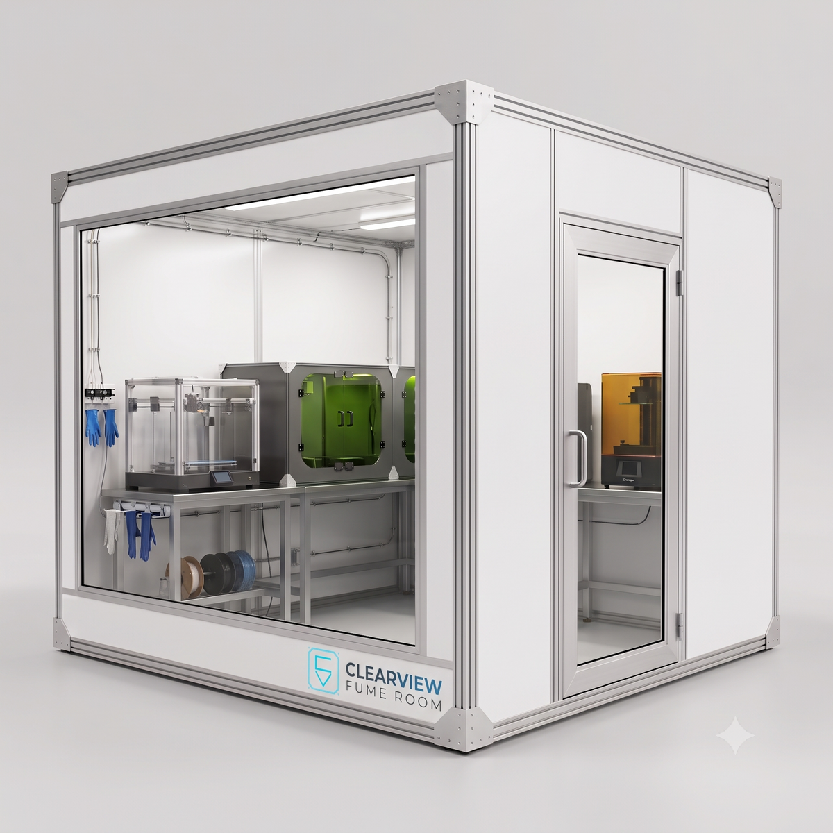 Clearview Fume Room — Freestanding Containment Room for Desktop Manufacturing