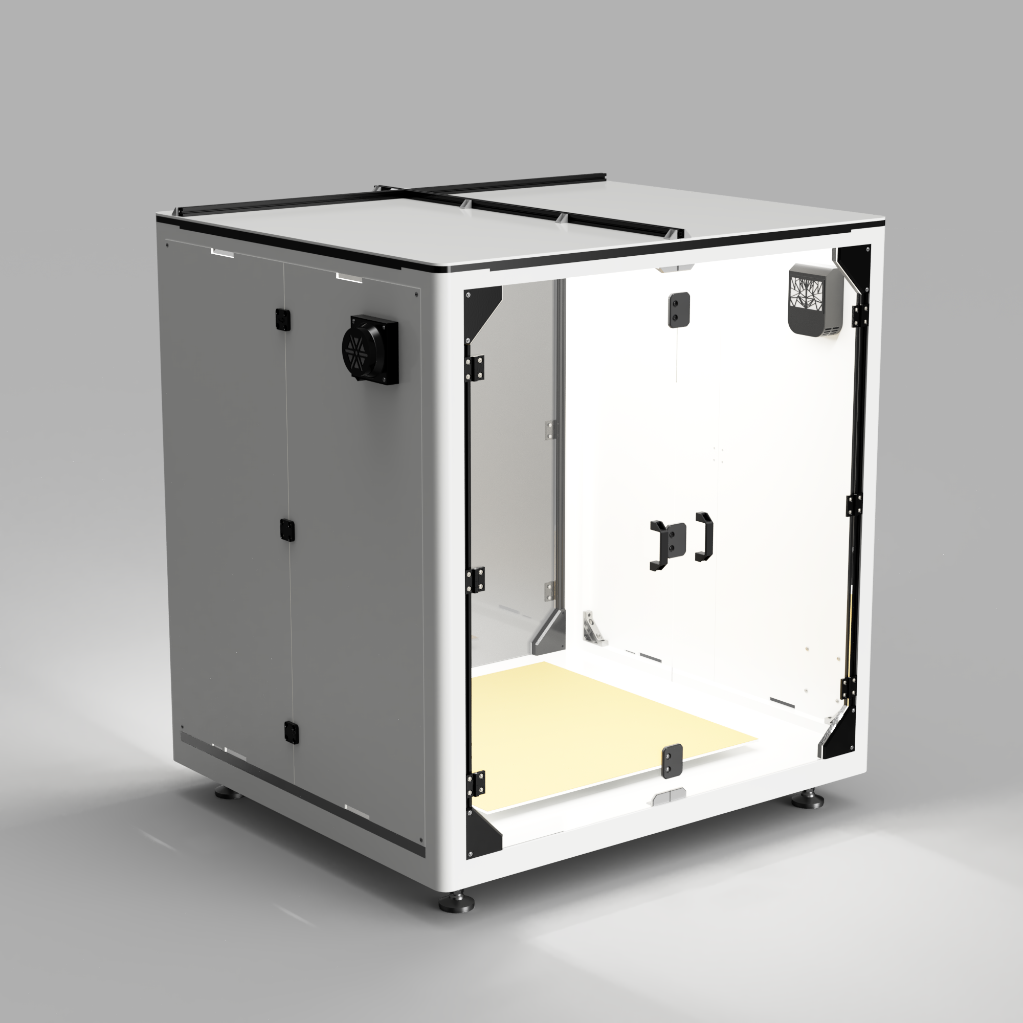 easify-addon-variant:1/4" White PVC Sides and Top + 1/4" Acrylic door panels