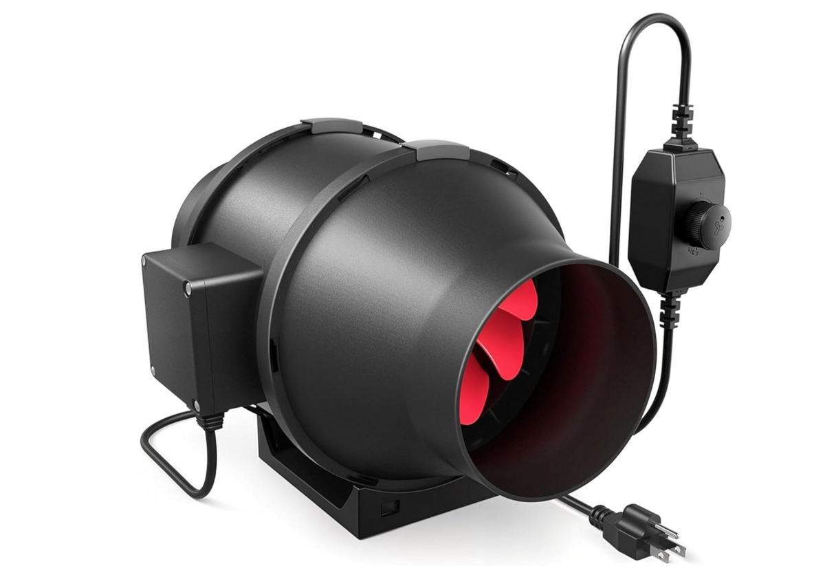 4" inline fan with speed control - 200 CFM