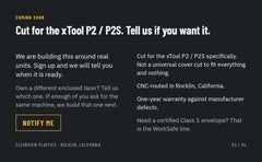 Coming soon: cut for the xTool P2 / P2S, CNC-routed in Rocklin, California