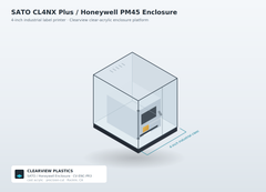 SATO CL4NX Plus & Honeywell PM45 Enclosure — Clear Acrylic Industrial Printer Dust Cover