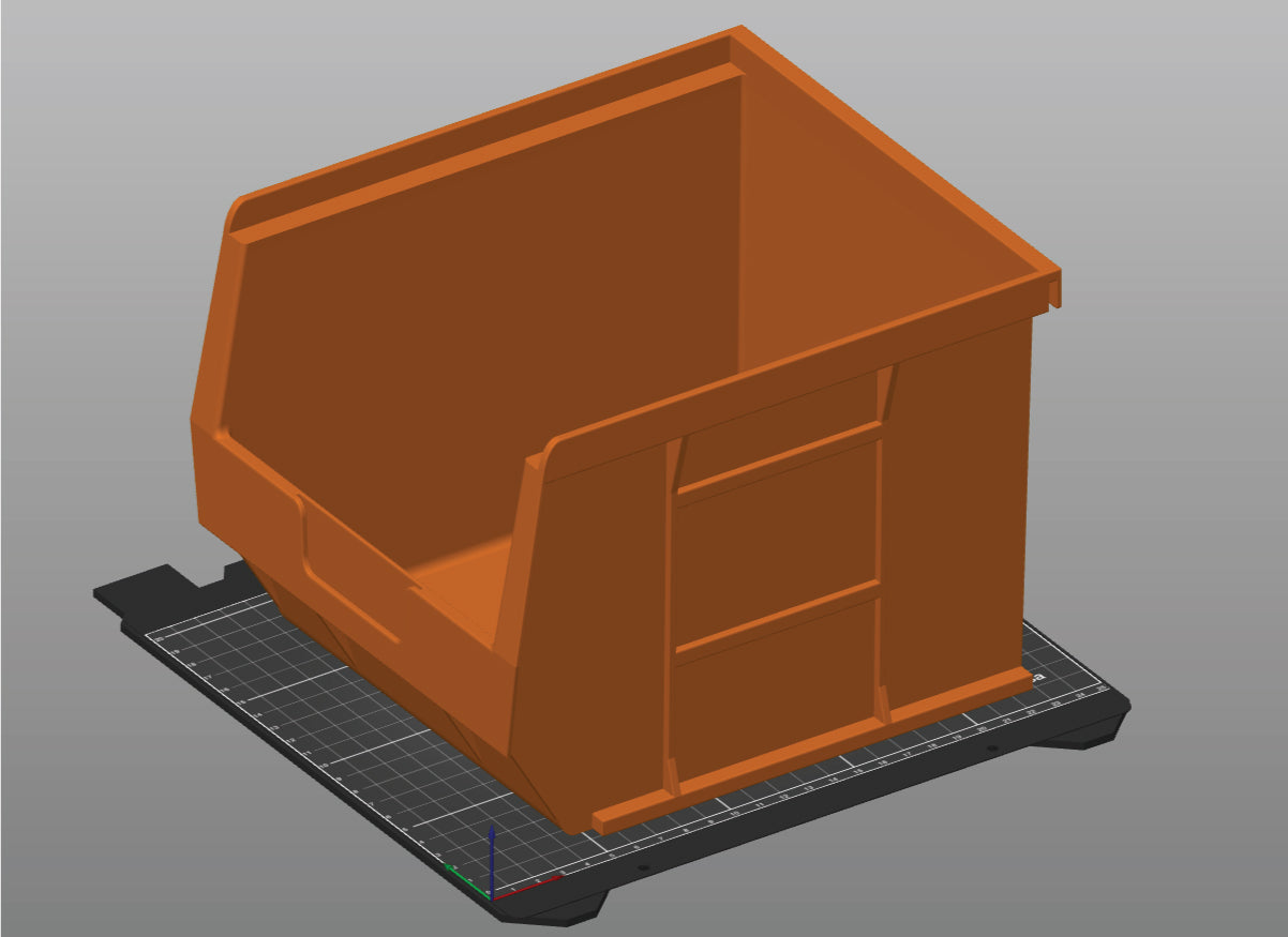 3D printable Stackable Parts Bin (STL and 3MF)  8"x8"x6.5"