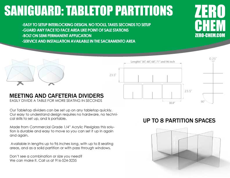 Tabletop Dividing Partitions