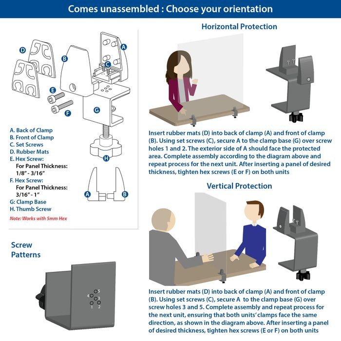 Computer Lab Divider Clamps and Panels – Clearview Plastics